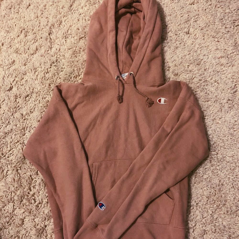 dusty rose pink champion sweatshirt hoodie